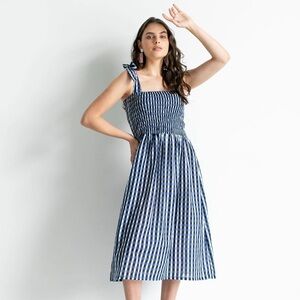 Blue and White Gingham Dress